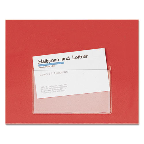 HOLD IT Poly Business Card Pocket, Top Load, 3.75 x 2.38, Clear, 10/Pack-(CRD21500)