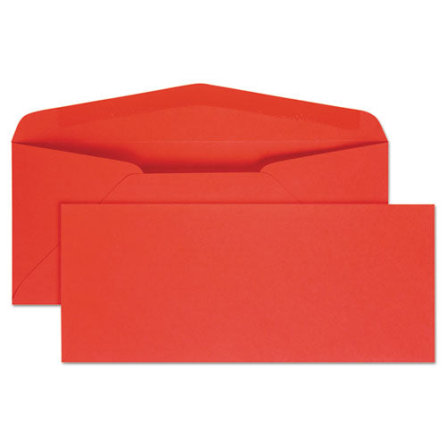 Colored Envelope, #10, Commercial Flap, Gummed Closure, 4.13 x 9.5, Red, 25/Pack-(QUA11134)