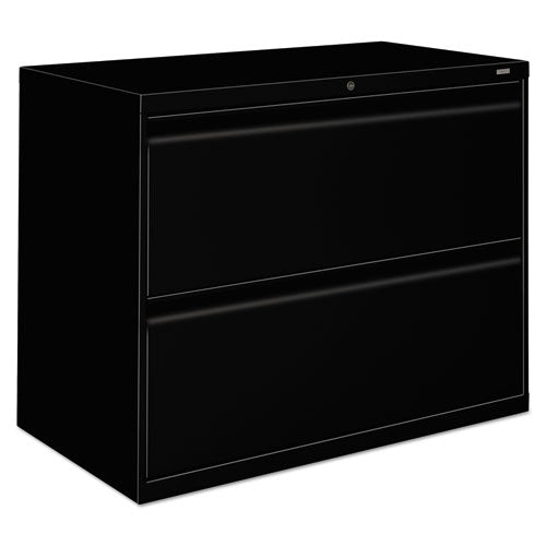 Brigade 800 Series Lateral File, 2 Legal/Letter-Size File Drawers, Black, 36" x 18" x 28"-(HON882LP)