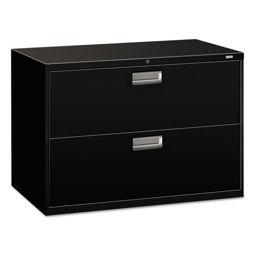 Brigade 600 Series Lateral File, 2 Legal/Letter-Size File Drawers, Black, 42" x 18" x 28"-(HON692LP)