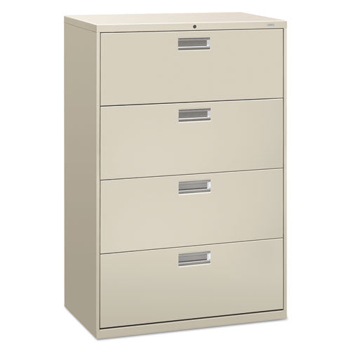 Brigade 600 Series Lateral File, 4 Legal/Letter-Size File Drawers, Light Gray, 36" x 18" x 52.5"-(HON684LQ)