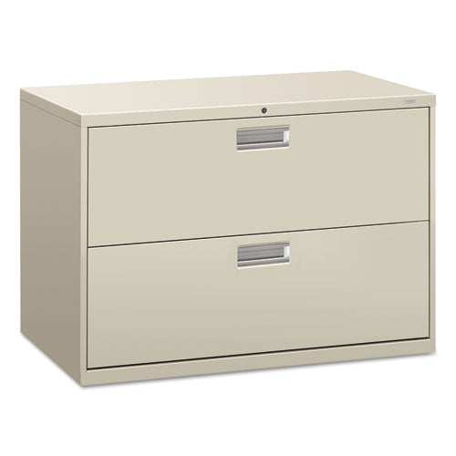 Brigade 600 Series Lateral File, 2 Legal/Letter-Size File Drawers, Light Gray, 42" x 18" x 28"-(HON692LQ)