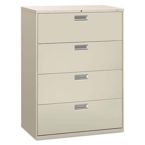 Brigade 600 Series Lateral File, 4 Legal/Letter-Size File Drawers, Light Gray, 42" x 18" x 52.5"-(HON694LQ)