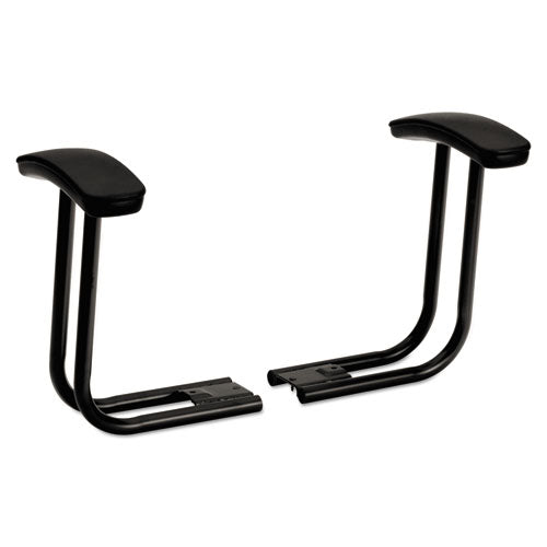 Optional Fixed T-Arms for HON ComforTask Series Swivel Task Chairs, Black, 2/Set-(HON5991T)