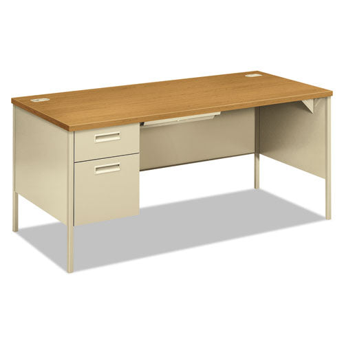 Metro Classic Series Left Pedestal "L" Workstation Desk, 66" x 30" x 29.5", Harvest/Putty-(HONP3266LCL)