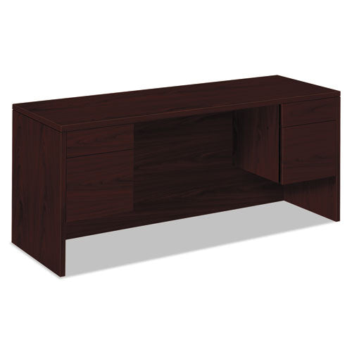 10500 Series Kneespace Credenza With 3/4-Height Pedestals, 60w x 24d x 29.5h, Mahogany-(HON10565NN)