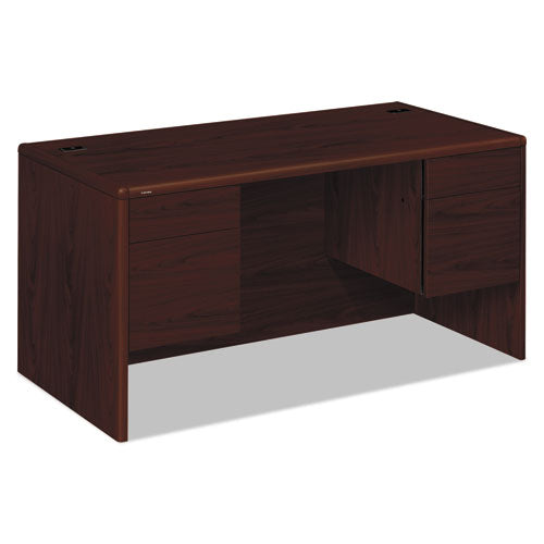 10700 Series Double Pedestal Desk with Three-Quarter Height Pedestals, 60" x 30" x 29.5", Mahogany-(HON10771NN)