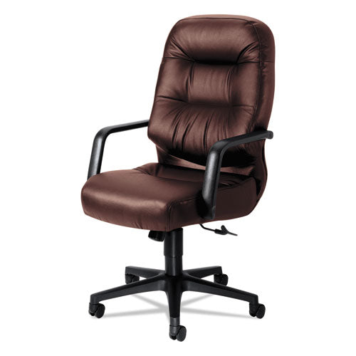 Pillow-Soft 2090 Series Executive High-Back Swivel/Tilt Chair, Supports 300 lb, 16.75" to 21.25" Seat, Burgundy, Black Base-(HON2091SR69T)