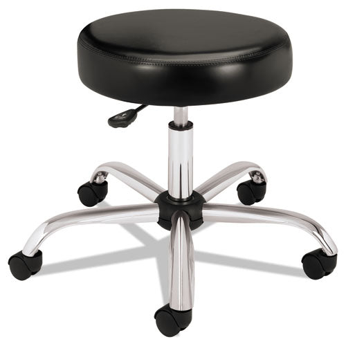 Adjustable Task/Lab Stool, Backless, Supports Up to 250 lb, 17.25" to 22" Seat Height, Black Seat, Steel Base-(HONMTS01EA11)