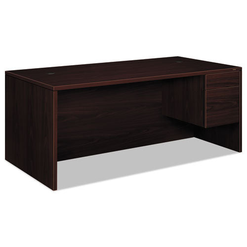 10500 Series "L" Workstation Right Pedestal Desk with 3/4 Height Pedestal, 72" x 36" x 29.5", Mahogany-(HON10585RNN)