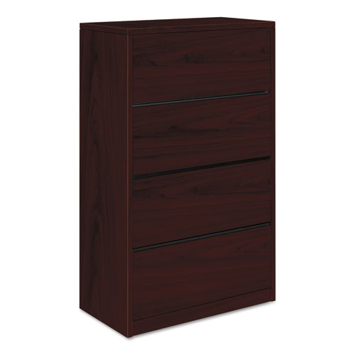 10500 Series Lateral File, 4 Legal/Letter-Size File Drawers, Mahogany, 36" x 20" x 59.13"-(HON10516NN)