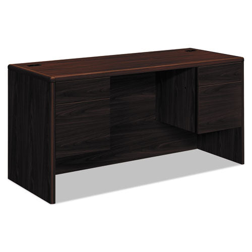 10700 Kneespace Credenza, 3/4 Height Pedestals, 60w x 24d x 29.5h, Mahogany-(HON10765NN)