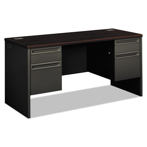 38000 Series Kneespace Credenza, 60w x 24d x 29.5h, Mahogany/Charcoal-(HON38852NS)