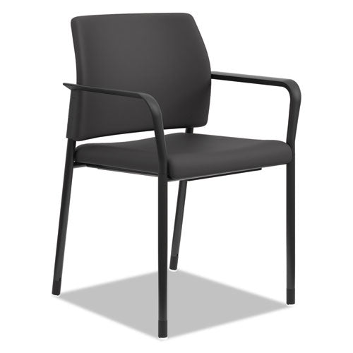 Accommodate Series Guest Chair with Fixed Arms, 23.25" x 22.25" x 32", Black Seat, Black Back, Charblack Base, 2/Carton-(HONSGS6FBC10C)