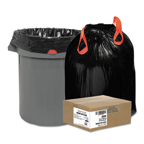 Heavy-Duty Trash Bags, 30 gal, 1.2 mil, 30.5" x 33", Black, 25 Bags/Roll, 8 Rolls/Box-(WBI1DT200)