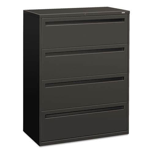 Brigade 700 Series Lateral File, 4 Legal/Letter-Size File Drawers, Charcoal, 42" x 18" x 52.5"-(HON794LS)