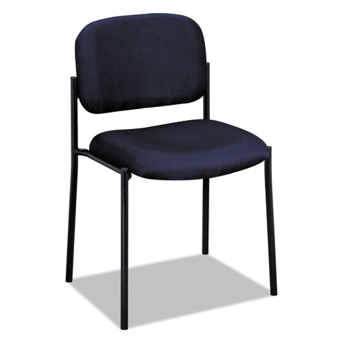 VL606 Stacking Guest Chair without Arms, Fabric Upholstery, 21.25" x 21" x 32.75", Navy Seat, Navy Back, Black Base-(BSXVL606VA90)