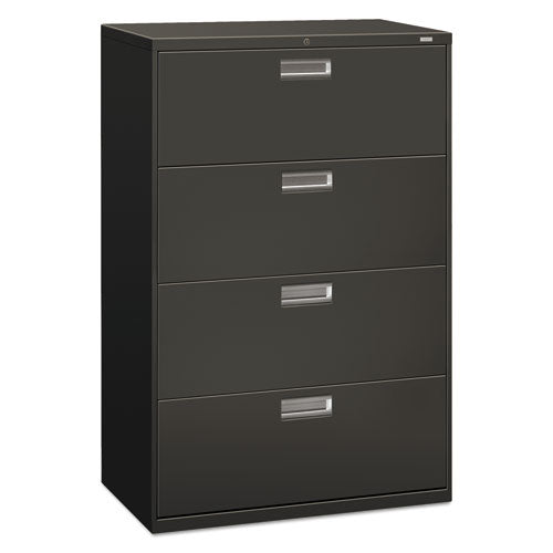 Brigade 600 Series Lateral File, 4 Legal/Letter-Size File Drawers, Charcoal, 36" x 18" x 52.5"-(HON684LS)