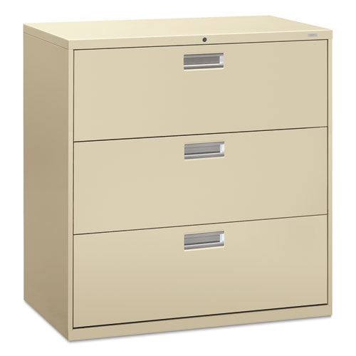 Brigade 600 Series Lateral File, 3 Legal/Letter-Size File Drawers, Putty, 42" x 18" x 39.13"-(HON693LL)