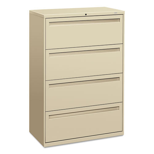 Brigade 700 Series Lateral File, 4 Legal/Letter-Size File Drawers, Putty, 36" x 18" x 52.5"-(HON784LL)