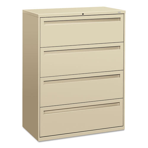 Brigade 700 Series Lateral File, 4 Legal/Letter-Size File Drawers, Putty, 42" x 18" x 52.5"-(HON794LL)