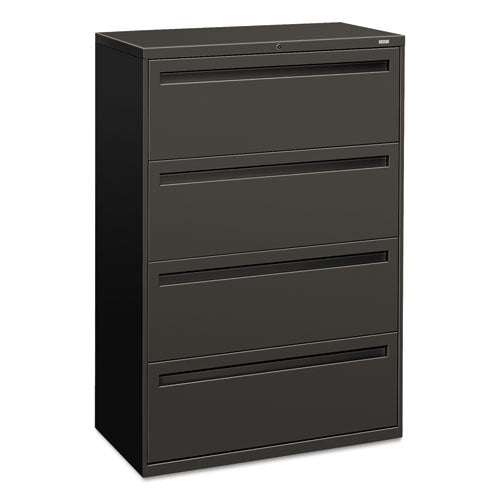 Brigade 700 Series Lateral File, 4 Legal/Letter-Size File Drawers, Charcoal, 36" x 18" x 52.5"-(HON784LS)