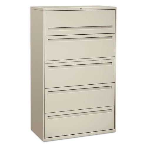 Brigade 700 Series Lateral File, 4 Legal/Letter-Size File Drawers, 1 File Shelf, 1 Post Shelf, Light Gray, 42" x 18" x 64.25"-(HON795LQ)