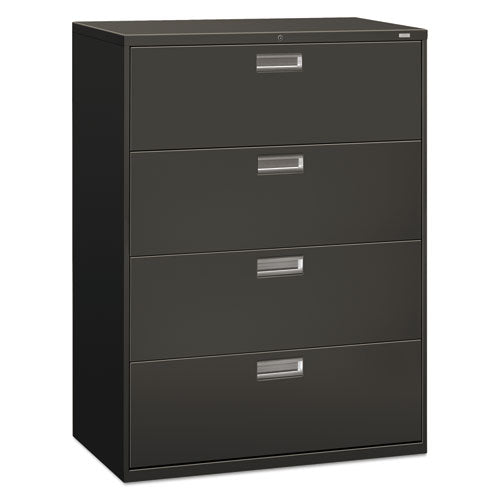 Brigade 600 Series Lateral File, 4 Legal/Letter-Size File Drawers, Charcoal, 42" x 18" x 52.5"-(HON694LS)