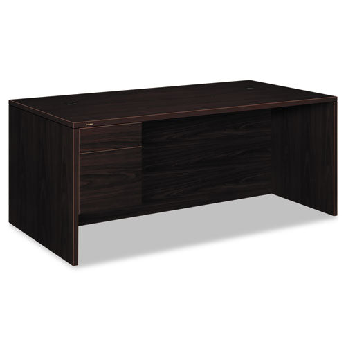 10500 Series "L" Workstation Single Pedestal Desk with 3/4 Height Pedestal, 72" x 36" x 29.5", Mahogany-(HON10586LNN)