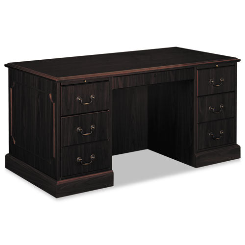 94000 Series Double Pedestal Desk, 60" x 30" x 29.5", Mahogany-(HON94251NN)