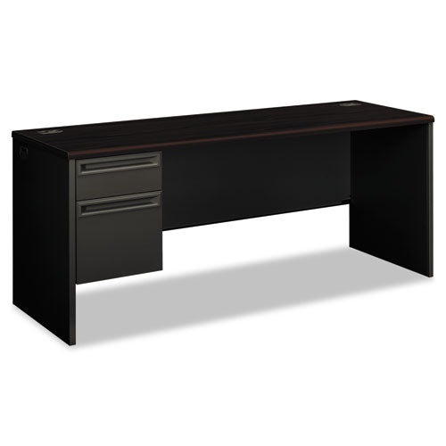 38000 Series Left Pedestal Credenza, 72w x 24d x 29.5h, Mahogany/Charcoal-(HON38855LNS)