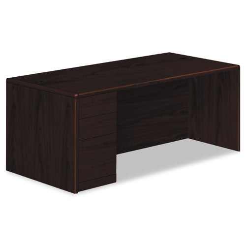 10700 Series Single Pedestal Desk with Full-Height Pedestal on Left, 72" x 36" x 29.5", Mahogany-(HON10788LNN)