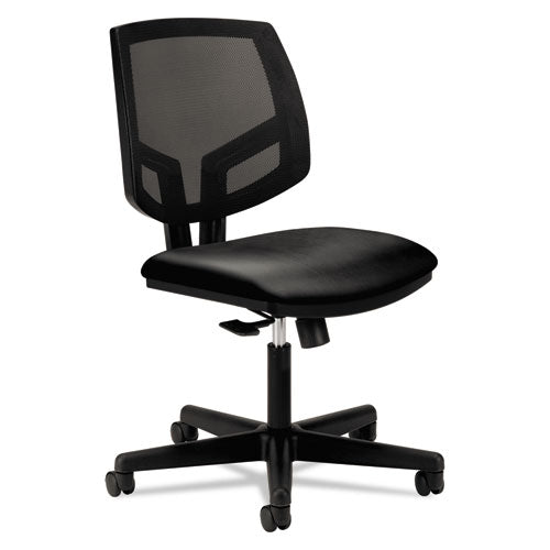 Volt Series Mesh Back Leather Task Chair, Supports Up to 250 lb, 18.25" to 22" Seat Height, Black-(HON5711SB11T)