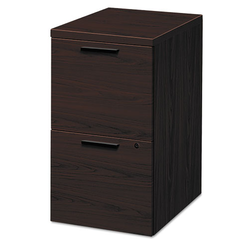 10500 Series Mobile Pedestal File, Left or Right, 2 Legal/Letter-Size File Drawers, Mahogany, 15.75" x 22.75" x 28"-(HON105104NN)