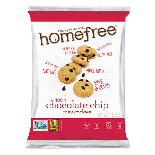 Gluten Free Chocolate Chip Mini Cookies, 1.1 oz Pack, 30/Carton-(HMF01873)