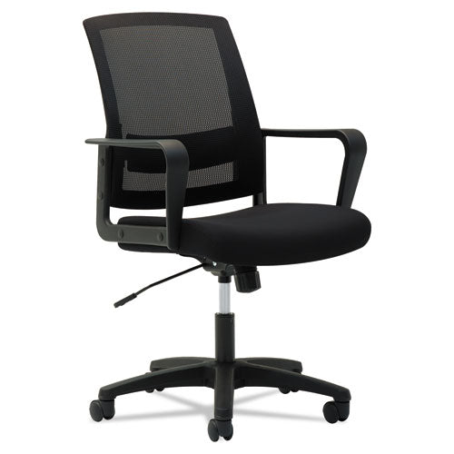 Mesh Mid-Back Chair, Supports Up to 225 lb, 17" to 21.5" Seat Height, Black-(OIFMS4217)