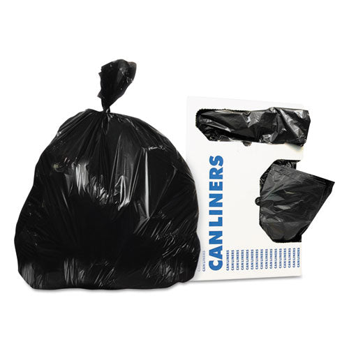 Linear Low-Density Can Liners, 56 gal, 0.9 mil, 43" x 47", Black, 100/Carton-(HERH8647TK)