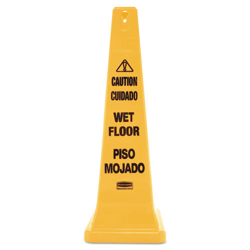 Multilingual Wet Floor Safety Cone, 12.25 x 12.25 x 36-(RCP627677)