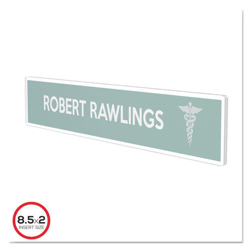 Superior Image Cubicle Nameplate Sign Holder, 8.5 x 2 Insert, Clear-(DEF587501)