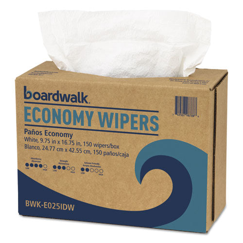 Scrim Wipers, 4-Ply, 9.75 x 16.75, White, 150/Dispenser Pack, 6 Dispenser Packs/Carton-(BWKE025IDW)