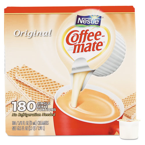 Liquid Coffee Creamer, Original, 0.38 oz Mini Cups, 180/Carton-(NES753032)