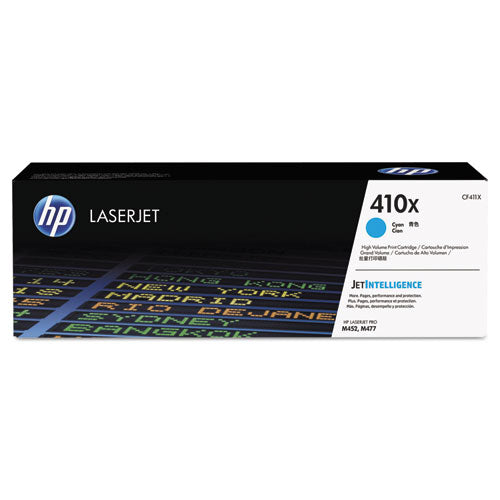 HP 410X, (CF411X) High-Yield Cyan Original LaserJet Toner Cartridge-(HEWCF411X)