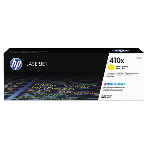 HP 410X, (CF412X) High-Yield Yellow Original LaserJet Toner Cartridge-(HEWCF412X)