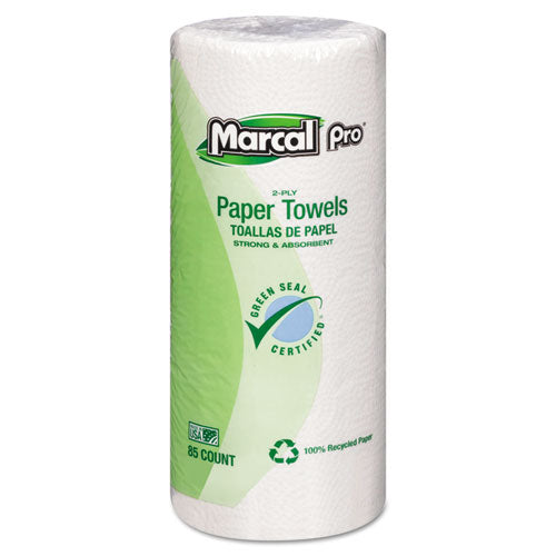 Perforated Kitchen Towels, White, 2-Ply, 9 x 11, 85 Sheets/Roll, 30 Rolls/Carton-(MRC06350)