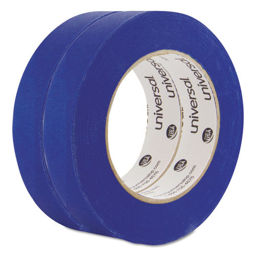 Premium Blue Masking Tape with UV Resistance, 3" Core, 24 mm x 54.8 m, Blue, 2/Pack-(UNVPT14025)