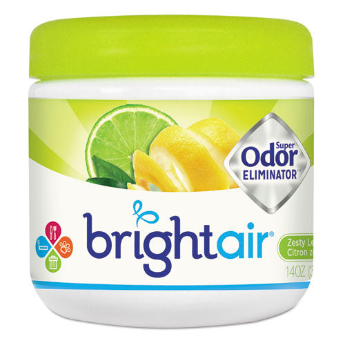 Super Odor Eliminator, Zesty Lemon and Lime, 14 oz Jar, 6/Carton-(BRI900248)