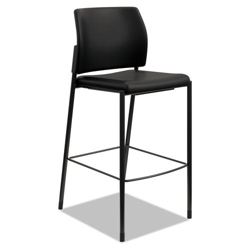 Accommodate Series Cafe Stool, Supports Up to 300 lb, 30" Seat Height, Black Seat, Black Back, Black Base-(HONSCS2NEUR10B)