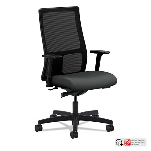 Ignition Series Mesh Mid-Back Work Chair, Supports Up to 300 lb, 17.5" to 22" Seat Height, Iron Ore Seat, Black Back/Base-(HONIW103CU19)