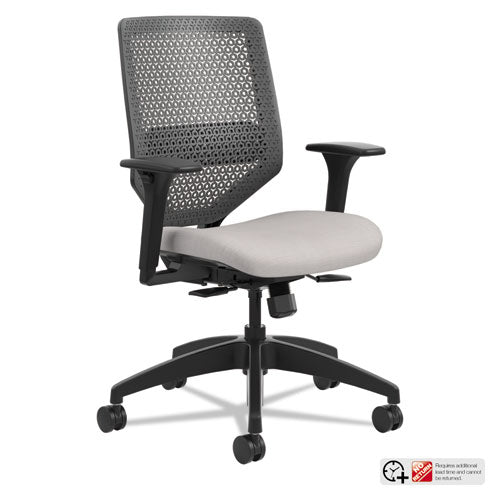 Solve Series ReActiv Back Task Chair, Supports Up to 300 lb, 18" to 23" Seat Height, Sterling Seat, Charcoal Back, Black Base-(HONSVR1ACLC19TK)