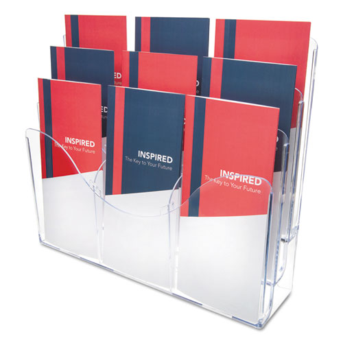 3-Tier Document Organizer w/6 Removable Dividers, 14w x 3.5d x 11.5h, Clear-(DEF47631)